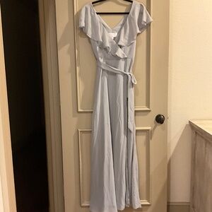 BIRDY Grey Jackson Chiffon Bridesmaid Dress in Dove Gray Size Small